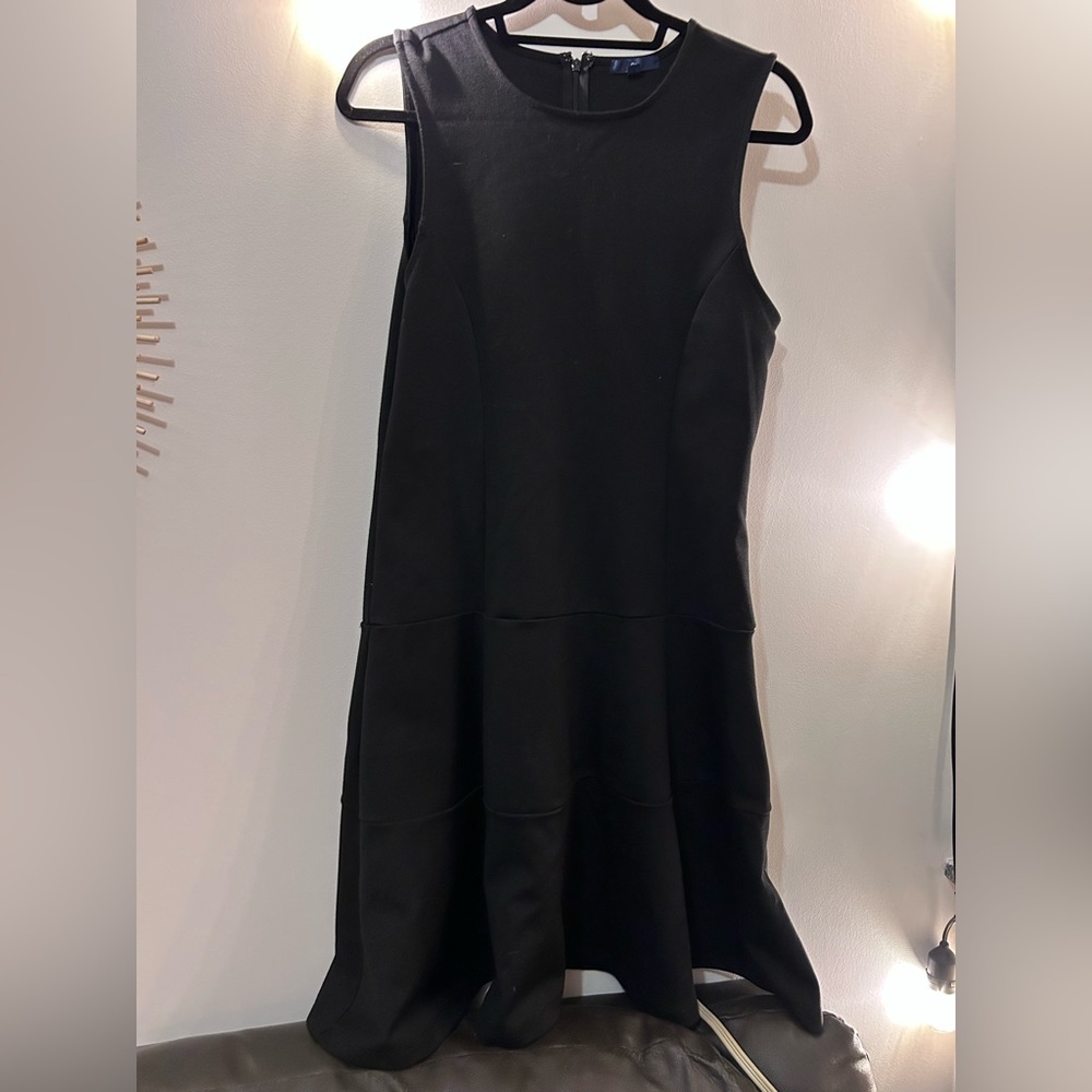 Y2K black sleeveless drop waist dress